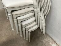 6No. USED LOUIS WHITE DINING/ BANQUET CHAIRS  - 6