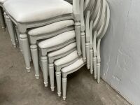 6No. USED LOUIS WHITE DINING/ BANQUET CHAIRS  - 6