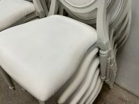 6No. USED LOUIS WHITE DINING/ BANQUET CHAIRS  - 5