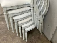 6No. USED LOUIS WHITE DINING/ BANQUET CHAIRS  - 6