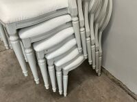 6No. USED LOUIS WHITE DINING/ BANQUET CHAIRS  - 6