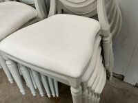 6No. USED LOUIS WHITE DINING/ BANQUET CHAIRS  - 5