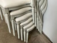 6No. USED LOUIS WHITE DINING/ BANQUET CHAIRS  - 6