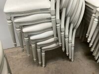 6No. USED LOUIS WHITE DINING/ BANQUET CHAIRS  - 6