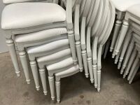 6No. USED LOUIS WHITE DINING/ BANQUET CHAIRS  - 5