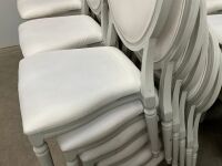 6No. USED LOUIS WHITE DINING/ BANQUET CHAIRS  - 5