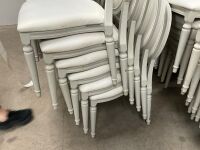 6No. USED LOUIS WHITE DINING/ BANQUET CHAIRS  - 6