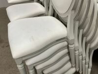 6No. USED LOUIS WHITE DINING/ BANQUET CHAIRS  - 6