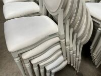 6No. USED LOUIS WHITE DINING/ BANQUET CHAIRS  - 5