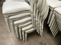 6No. USED LOUIS WHITE DINING/ BANQUET CHAIRS  - 5