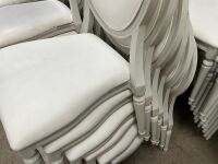 6No. USED LOUIS WHITE DINING/ BANQUET CHAIRS  - 6