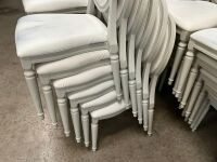 6No. USED LOUIS WHITE DINING/ BANQUET CHAIRS  - 5