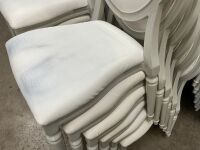 6No. USED LOUIS WHITE DINING/ BANQUET CHAIRS  - 6