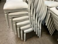 6No. USED LOUIS WHITE DINING/ BANQUET CHAIRS  - 6