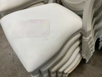 6No. ASSORTED USED LOUIS WHITE DINING/ BANQUET CHAIRS  - 6