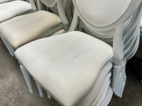 6No. USED LOUIS WHITE DINING/ BANQUET CHAIRS  - 6