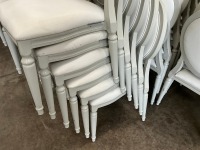 6No. USED LOUIS WHITE DINING/ BANQUET CHAIRS  - 2