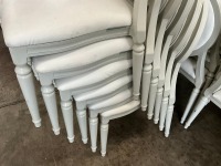 6No. USED LOUIS WHITE DINING/ BANQUET CHAIRS  - 2