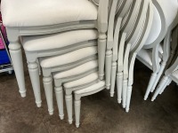 6No. USED LOUIS WHITE DINING/ BANQUET CHAIRS  - 2