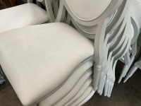 6No. USED LOUIS WHITE DINING/ BANQUET CHAIRS  - 3