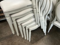 6No. USED LOUIS WHITE DINING/ BANQUET CHAIRS  - 2