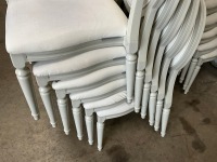 6No. USED LOUIS WHITE DINING/ BANQUET CHAIRS  - 2