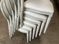 6No. USED LOUIS WHITE DINING/ BANQUET CHAIRS  - 2