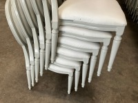 6No. USED LOUIS WHITE DINING/ BANQUET CHAIRS  - 2