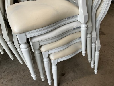 4No. ASSORTED USED LOUIS WHITE DINING/ BANQUET CHAIRS 