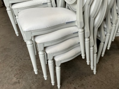 4No. ASSORTED USED LOUIS WHITE DINING/ BANQUET CHAIRS 