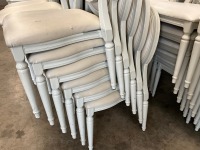 6No. USED LOUIS WHITE DINING/ BANQUET CHAIRS  - 2