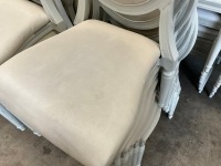 6No. USED LOUIS WHITE DINING/ BANQUET CHAIRS  - 3