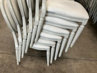 6No. USED LOUIS WHITE DINING/ BANQUET CHAIRS  - 2