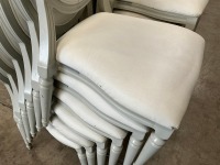 6No. USED LOUIS WHITE DINING/ BANQUET CHAIRS  - 3