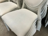 6No. USED LOUIS WHITE DINING/ BANQUET CHAIRS  - 2