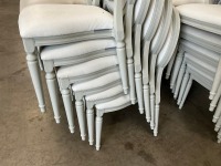 6No. USED LOUIS WHITE DINING/ BANQUET CHAIRS  - 2