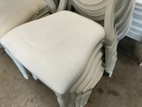 6No. USED LOUIS WHITE DINING/ BANQUET CHAIRS  - 3