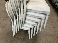 6No. USED LOUIS WHITE DINING/ BANQUET CHAIRS  - 2