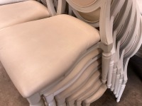 6No. USED LOUIS WHITE DINING/ BANQUET CHAIRS  - 4