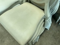 6No. USED LOUIS WHITE DINING/ BANQUET CHAIRS  - 6