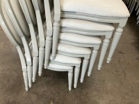 6No. USED LOUIS WHITE DINING/ BANQUET CHAIRS  - 2