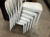 6No. USED LOUIS WHITE DINING/ BANQUET CHAIRS  - 2