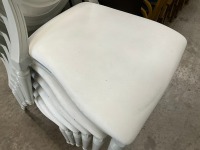 6No. USED LOUIS WHITE DINING/ BANQUET CHAIRS  - 3