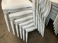 6No. USED LOUIS WHITE DINING/ BANQUET CHAIRS  - 2