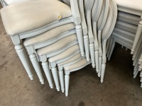 6No. USED LOUIS WHITE DINING/ BANQUET CHAIRS  - 4