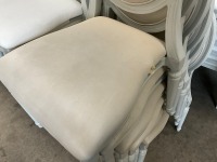 6No. USED LOUIS WHITE DINING/ BANQUET CHAIRS  - 5