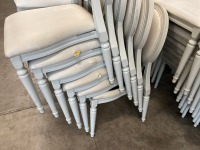 6No. USED LOUIS WHITE DINING/ BANQUET CHAIRS  - 4