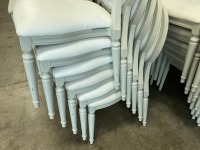 6No. USED LOUIS WHITE DINING/ BANQUET CHAIRS  - 4