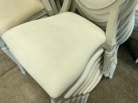 6No. USED LOUIS WHITE DINING/ BANQUET CHAIRS  - 5