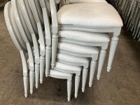 6No. USED LOUIS WHITE DINING/ BANQUET CHAIRS  - 2